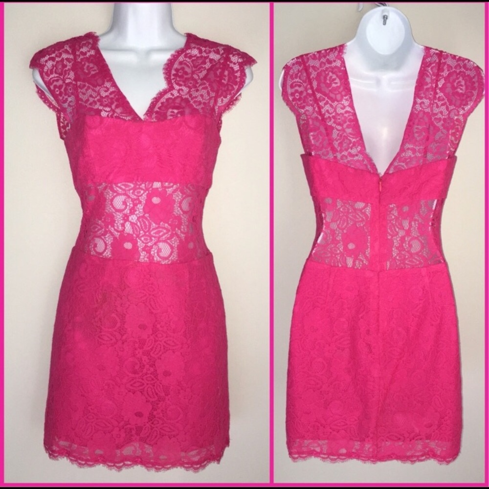 BCBG pink lace dress